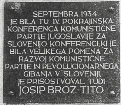 Spominska plošča na gradu Goričane (Arhiv ZVKDS, OE Ljubljana)_